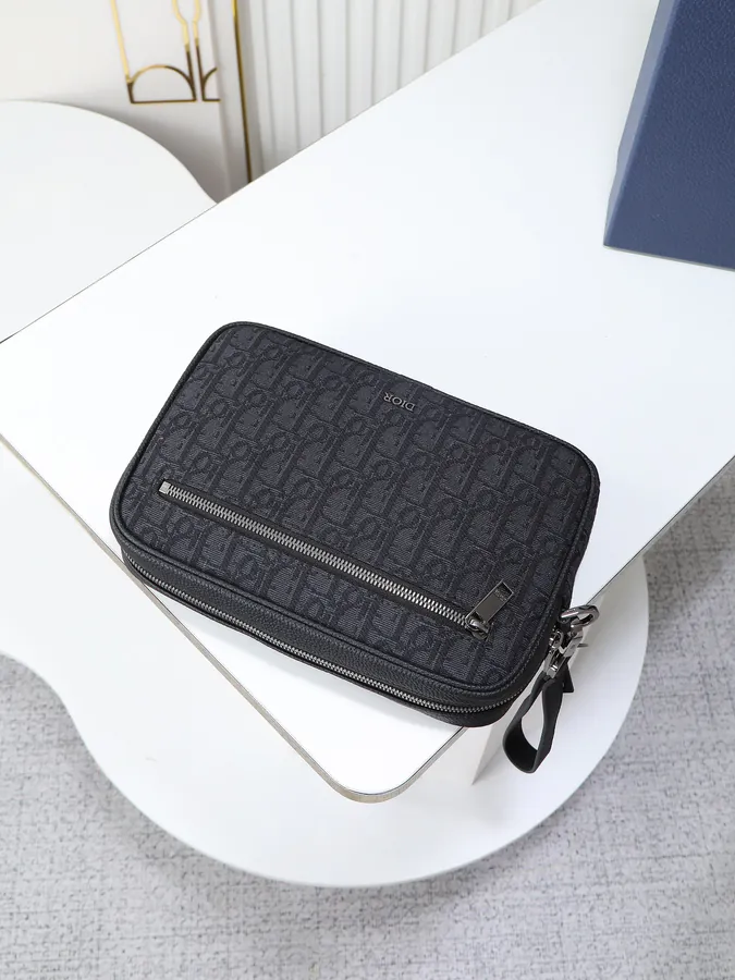 Dior Travel Bag with Oblique Print and Leather Trim