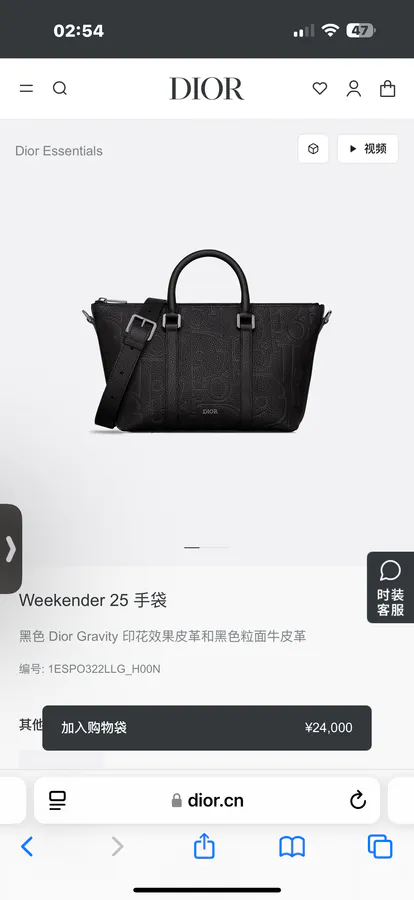 Dior Weekender 25 Handbag Classic Elegance