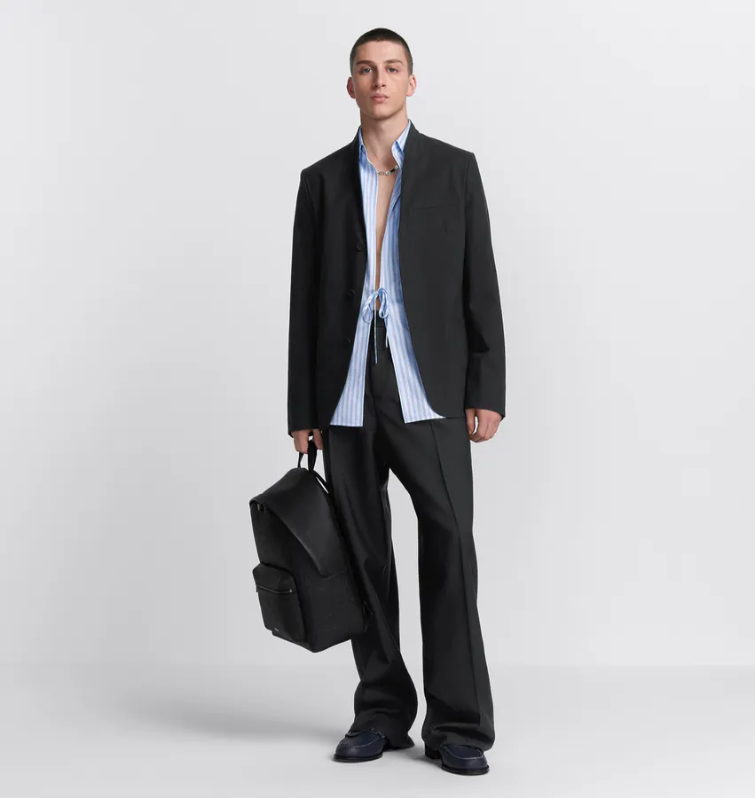 Dior Rider 2.0 Zip Backpack Black Grained Calfskin and Dior Gravity Print