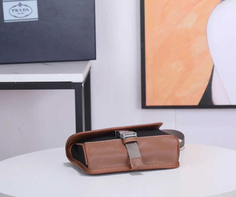 Mini Mail Bag in Grained Calfskin
