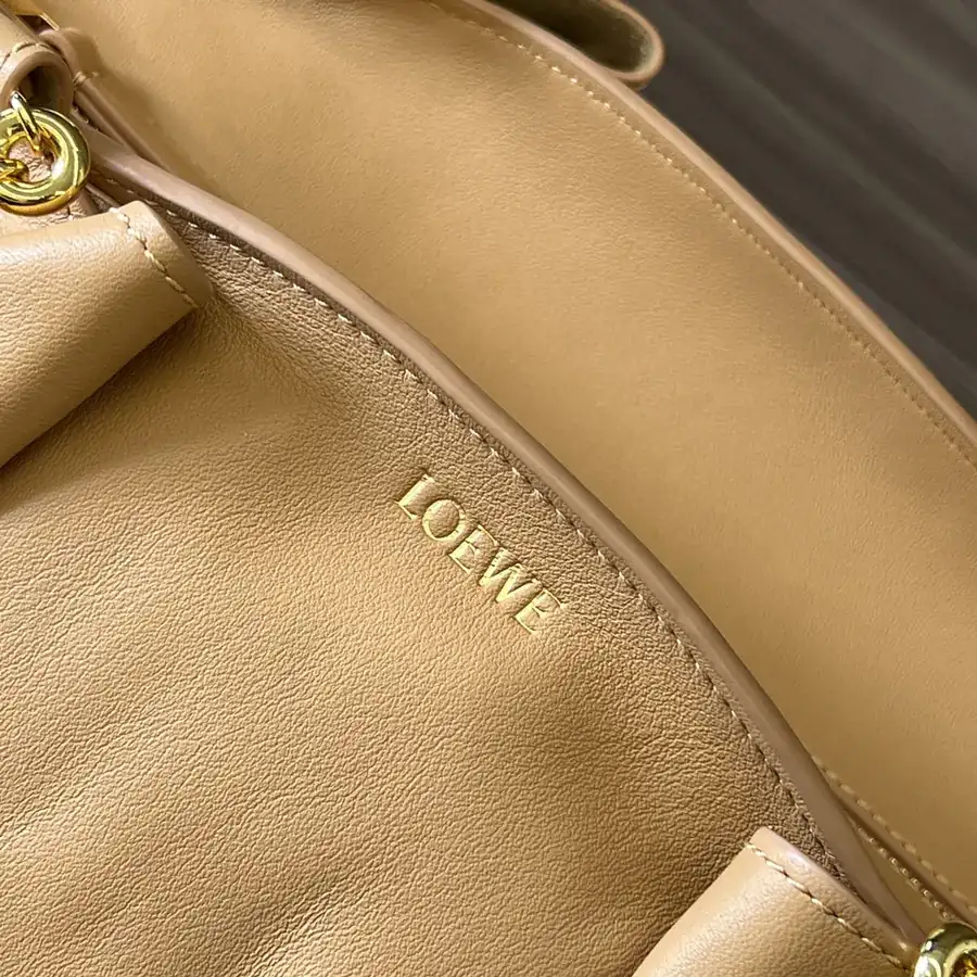 Loewe Paseo Mini Leather Bucket Bag with Chain Strap