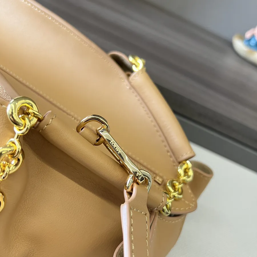 Loewe Paseo Mini Leather Bucket Bag with Chain Strap