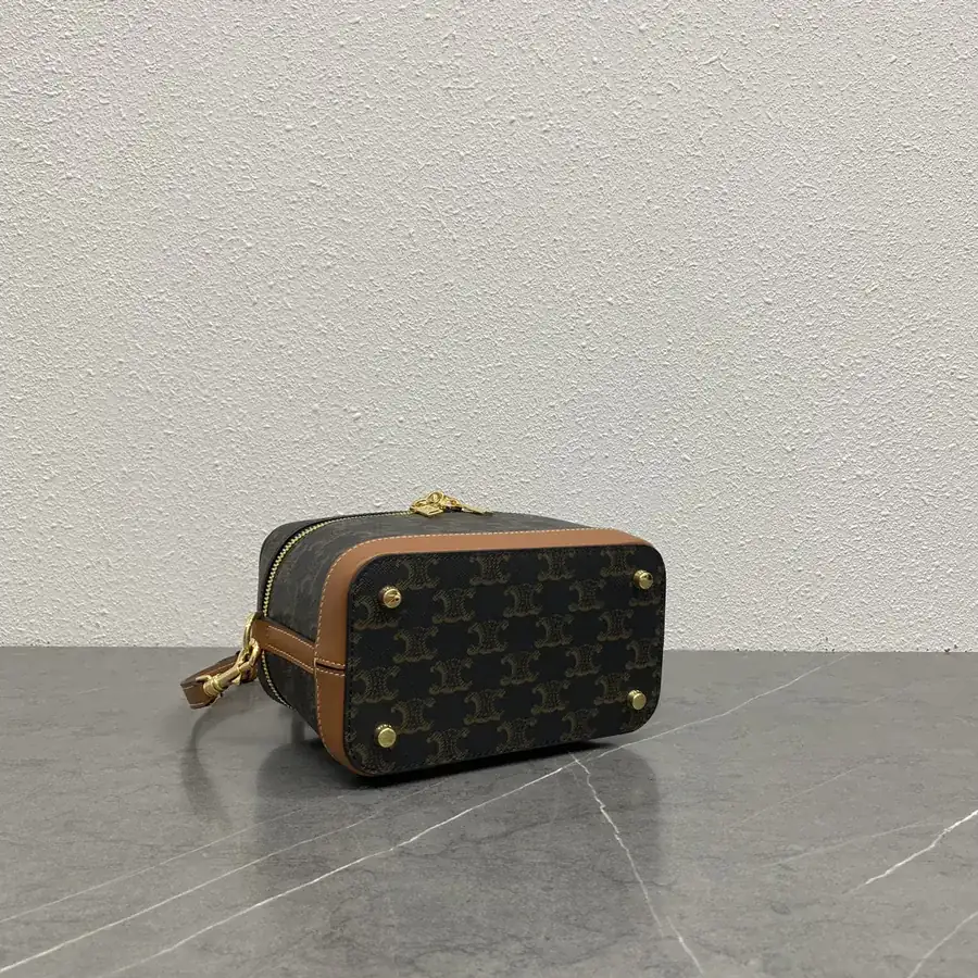 CE Vanity Cosmetic Bag Classic Design, Premium Leather