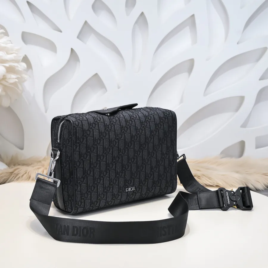 Dior 2024 Mens Messenger Bag Black Oblique Print