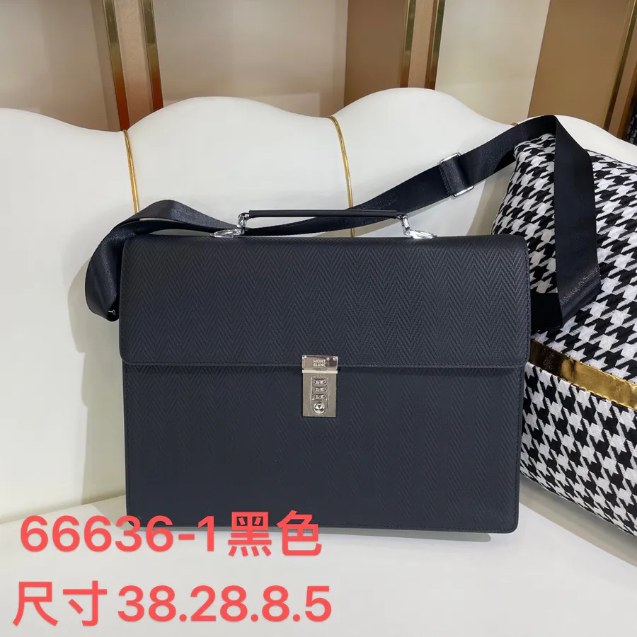 MONTBLANC Original New Men's Briefcase Premium Leather, Elegant Design