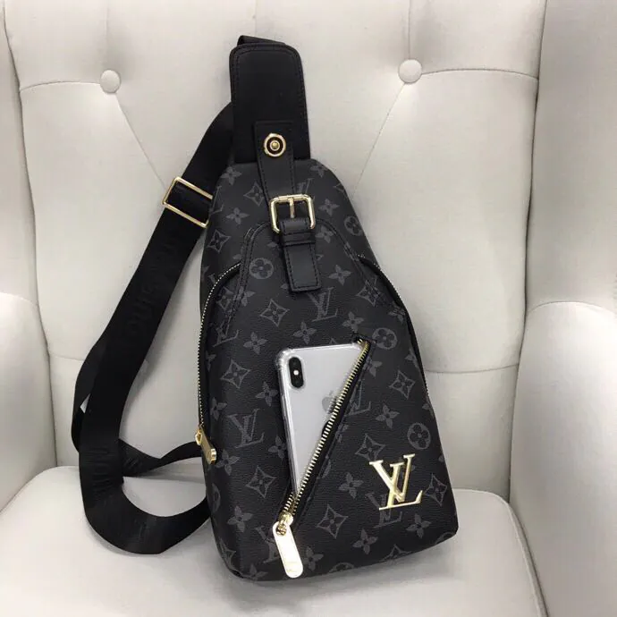V Family Chest Bag Premium Leather, Simple Design, Elegant