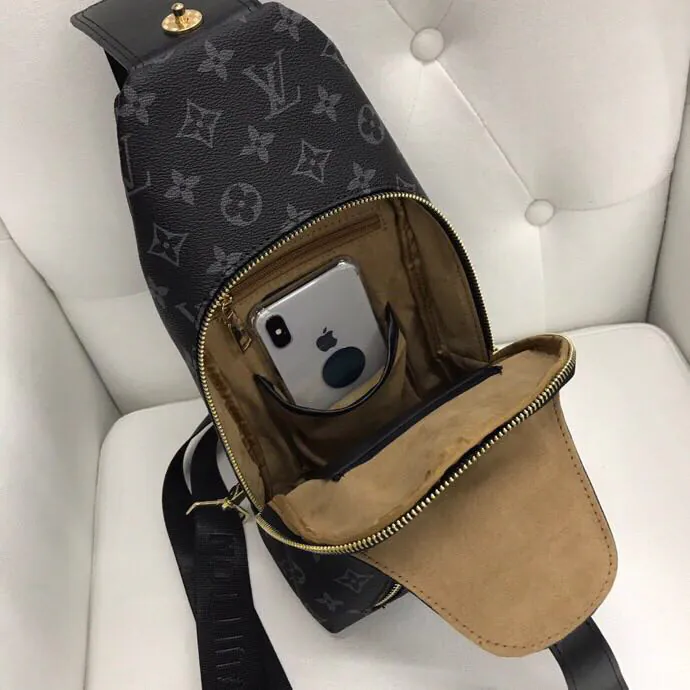 V Family Chest Bag Premium Leather, Simple Design, Elegant