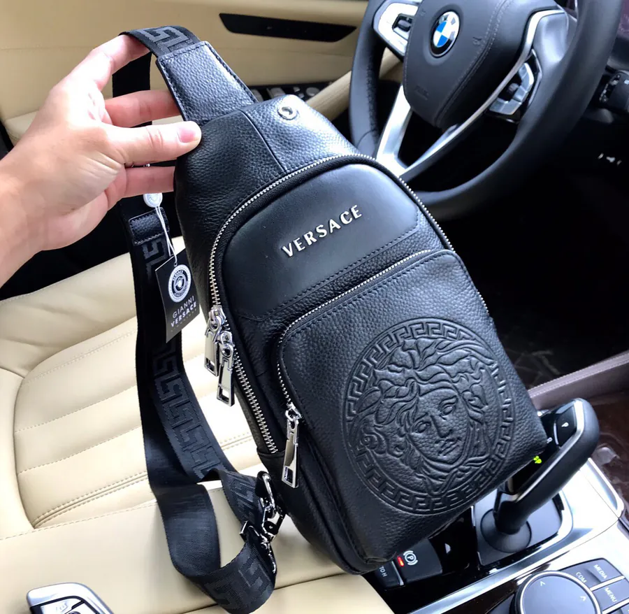 Versace Chest Bag in Premium Full Grain Leather