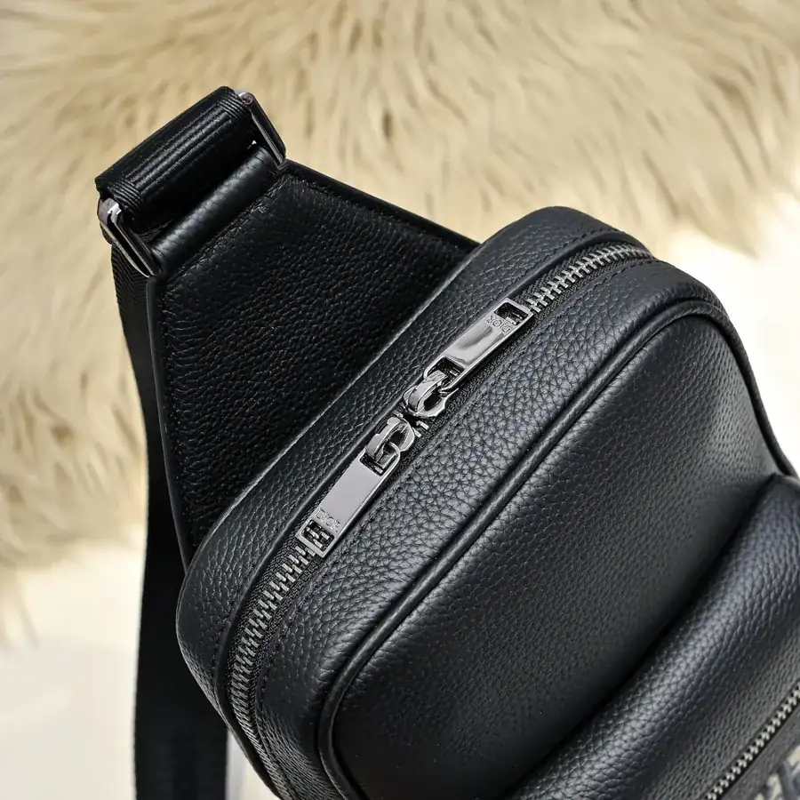 2024 New Rider Crossbody Bag with Oblique Print and Grained Calfskin Details