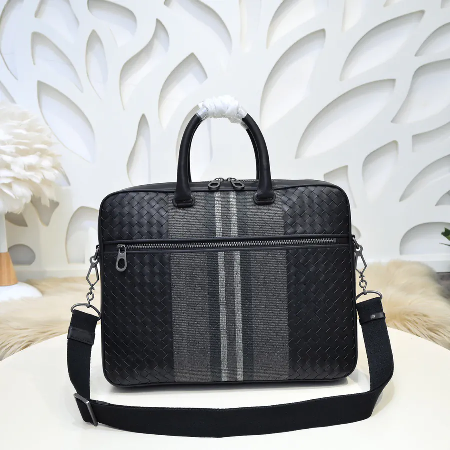 BV 2024 Men's Briefcase Premium Leather, Intrecciato Design