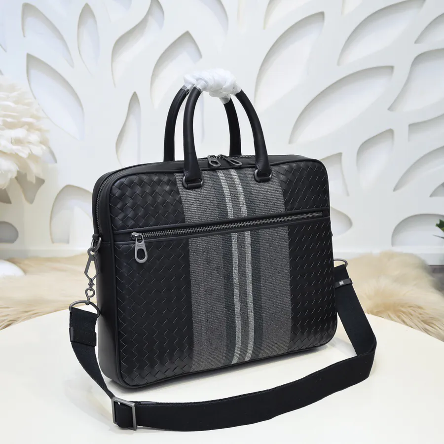 BV 2024 Men's Briefcase Premium Leather, Intrecciato Design