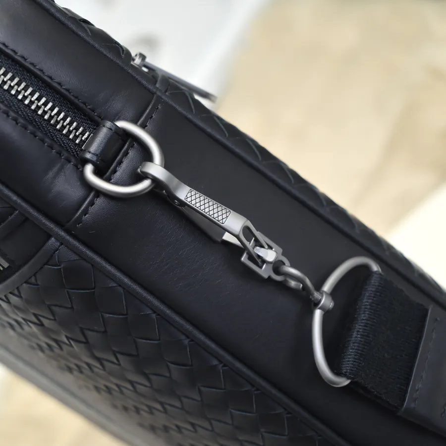 BV 2024 Men's Briefcase Premium Leather, Intrecciato Design