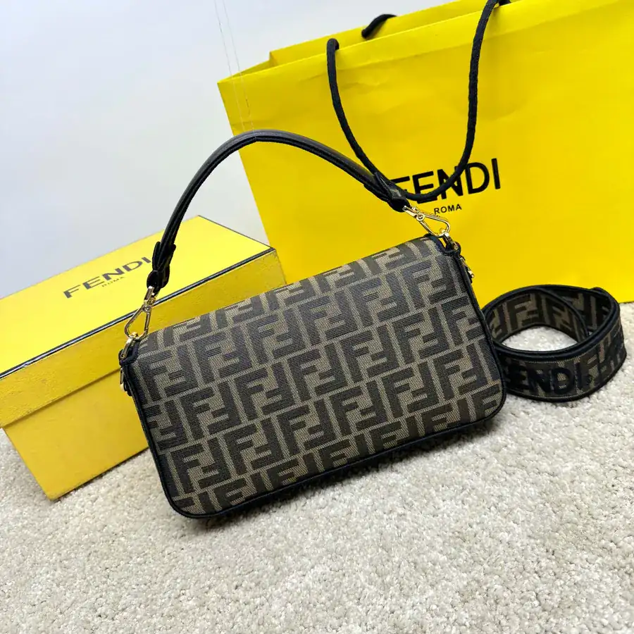 Fendi Baguette Medium Handbag with Flip Closure