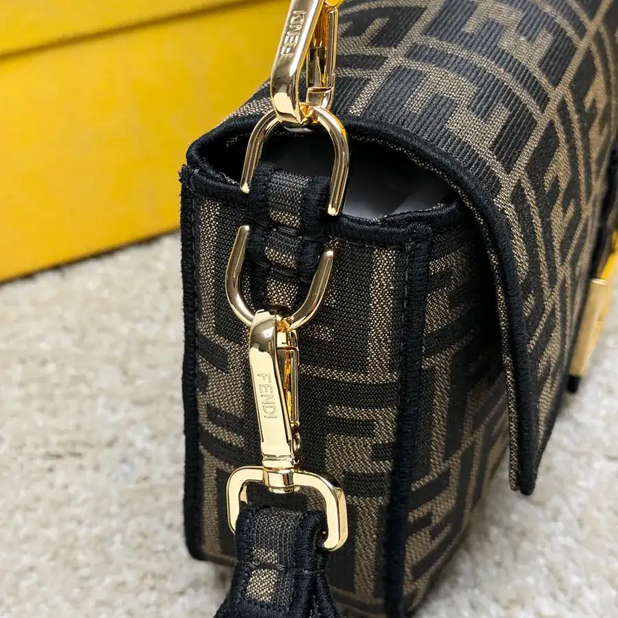 Fendi Baguette Medium Handbag with Flip Closure