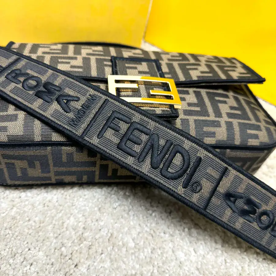 Fendi Baguette Medium Handbag with Flip Closure