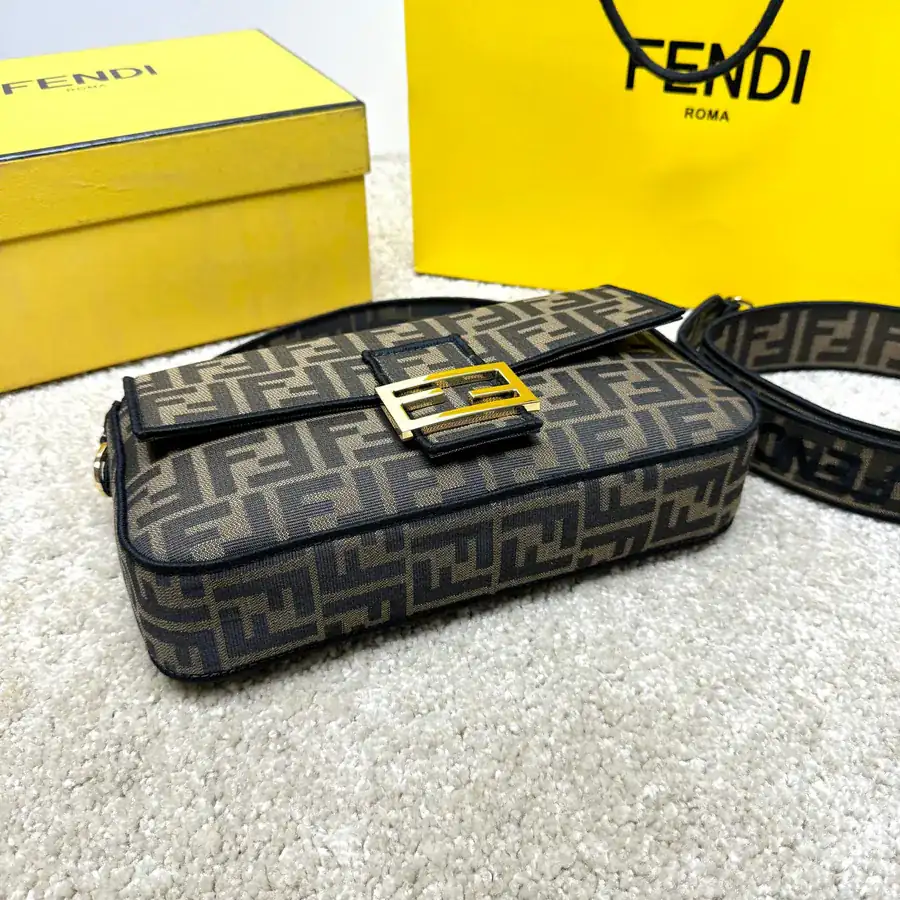 Fendi Baguette Medium Handbag with Flip Closure