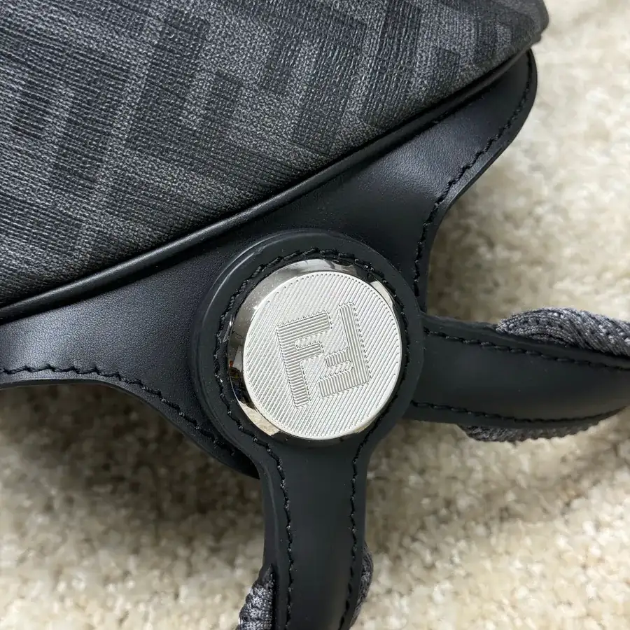 Mini Structured Crossbody Tote with FF Logo Metal Stud