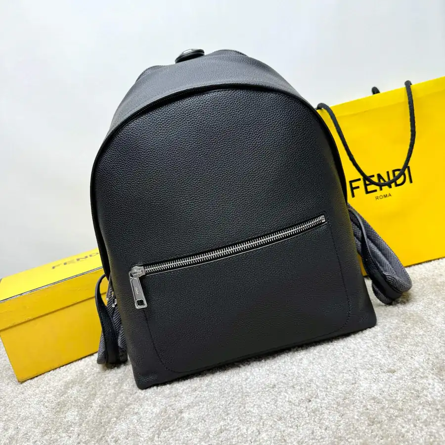 FF Logo Metal Stud Backpack with Convertible Strap Black