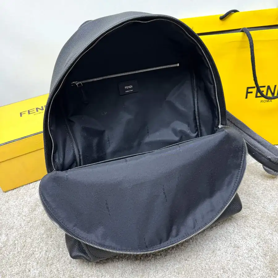 FF Logo Metal Stud Backpack with Convertible Strap Black