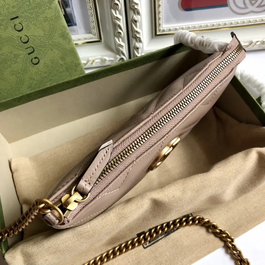 G Brand Chain Bag Premium Edition, Grained Calfskin, GG Logo, Classic Style