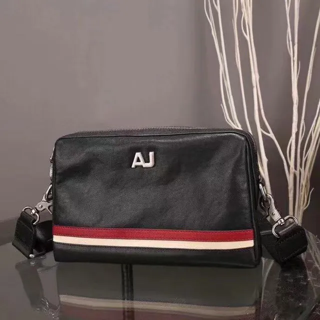 Armani Men's Casual Crossbody Bag with Handles and Detachable Strap