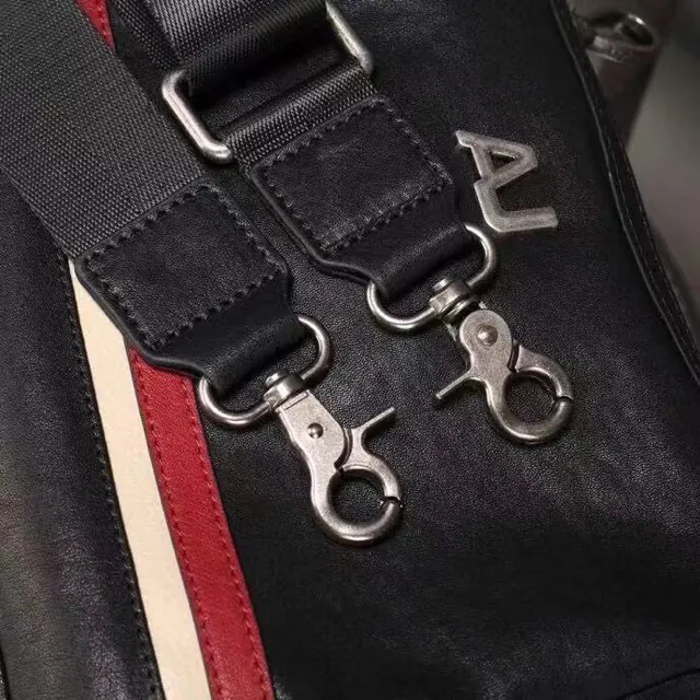 Armani Men's Casual Crossbody Bag with Handles and Detachable Strap