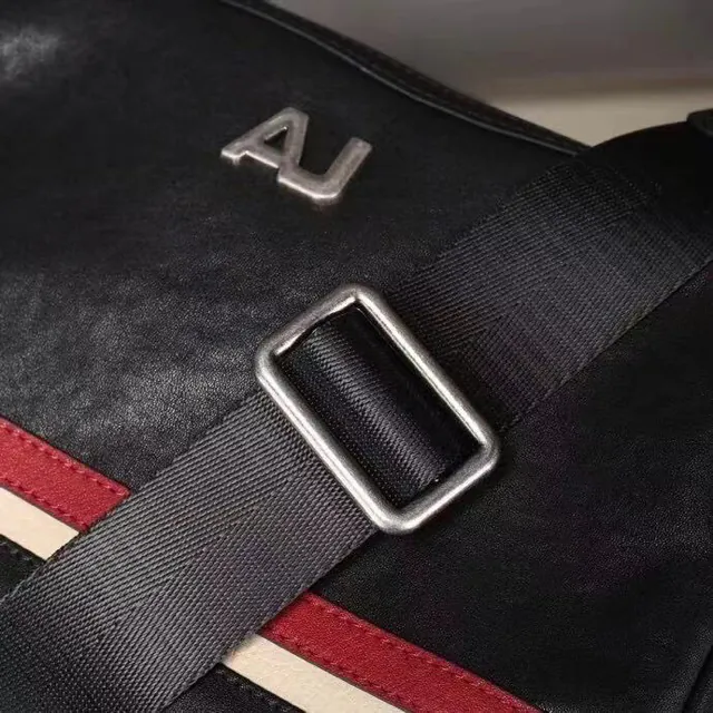 Armani Men's Casual Crossbody Bag with Handles and Detachable Strap