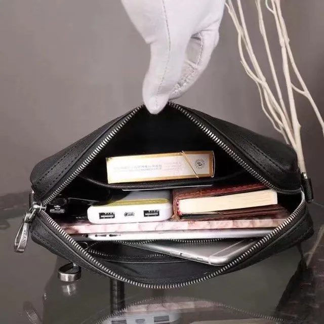 Armani Men's Casual Crossbody Bag with Handles and Detachable Strap
