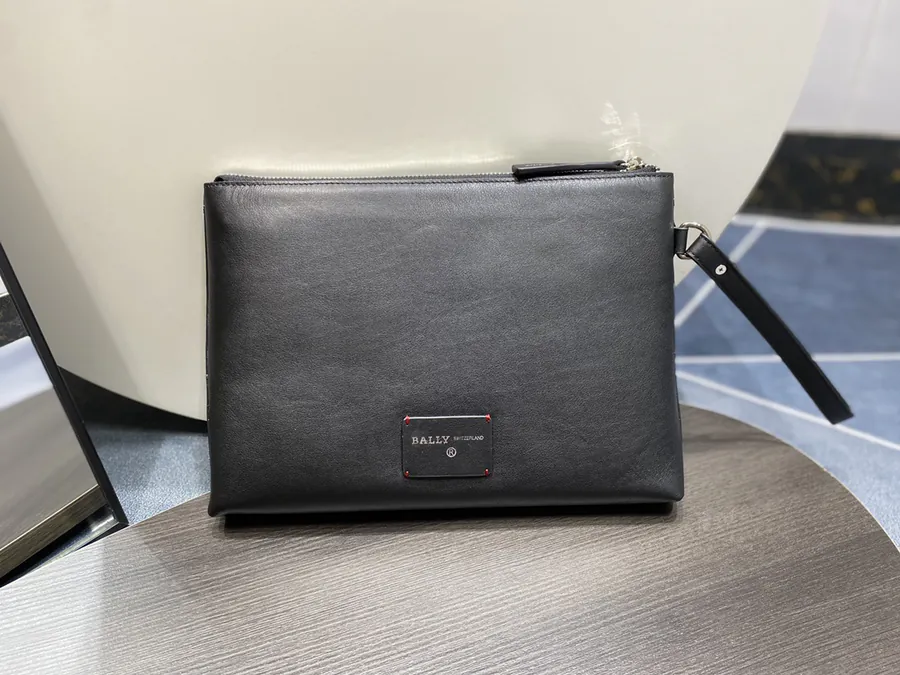 Men's Handbag in Top Grain Leather with Custom Hardware