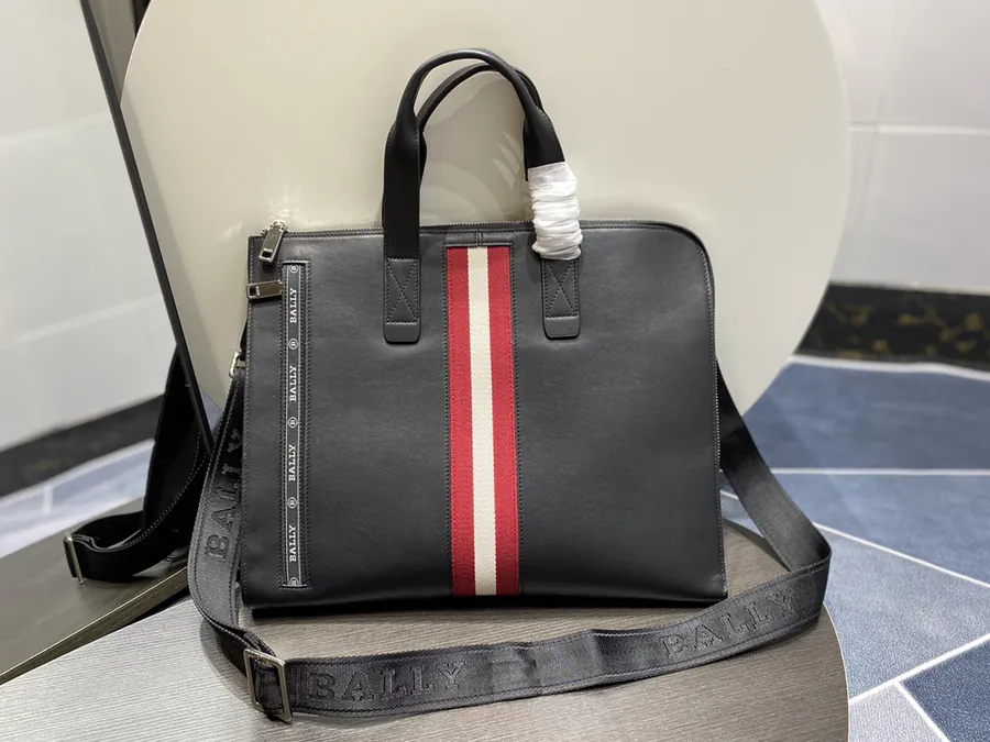 Men's Briefcase in Top Grain Leather with Custom Hardware and Zip Closure