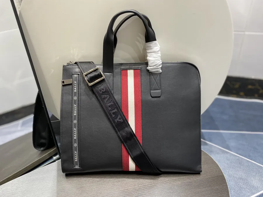 Men's Briefcase in Top Grain Leather with Custom Hardware and Zip Closure
