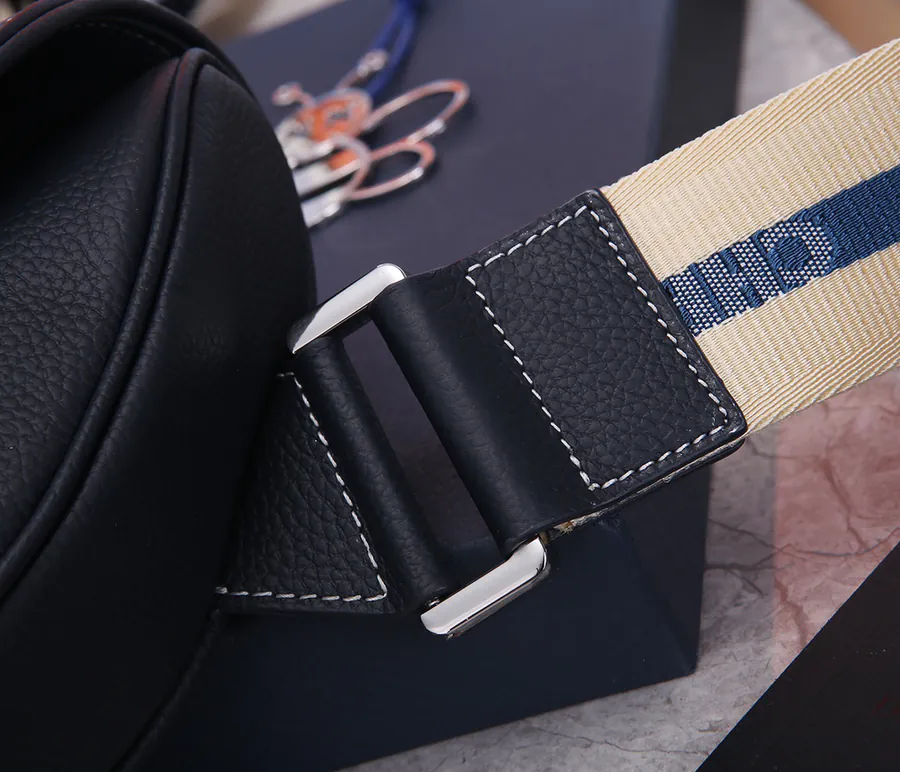 DIOR Saddle Bag in New Blue Grained Calfskin
