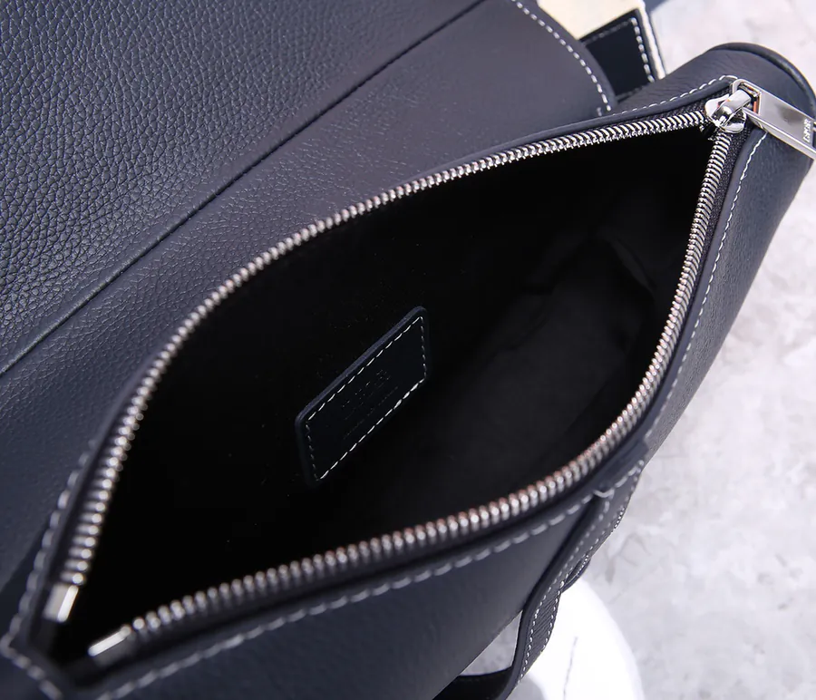 DIOR Saddle Bag in New Blue Grained Calfskin