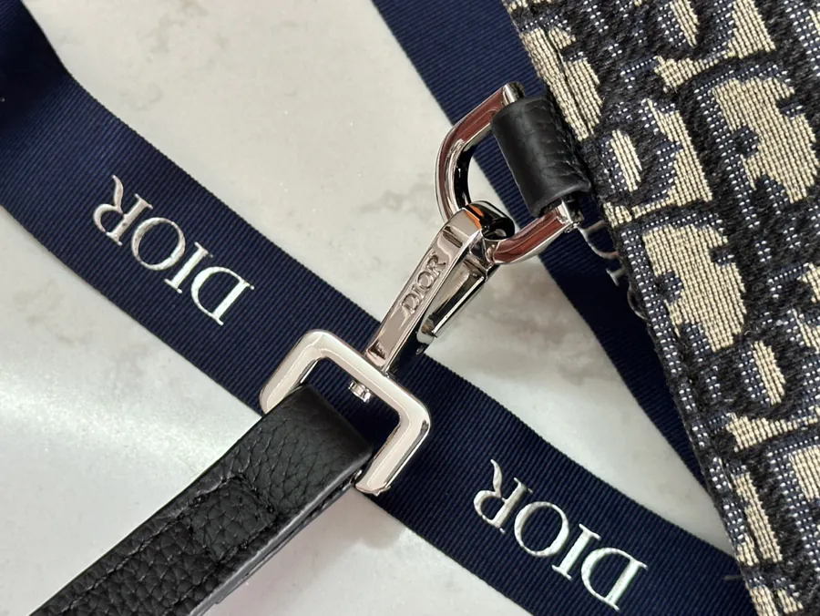 DIOR A5 Handbag Minimalist Design with Oblique Print and Leather Trim