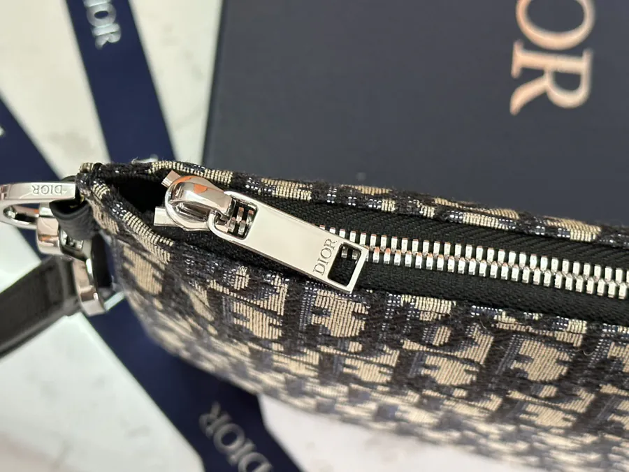 DIOR A5 Handbag Minimalist Design with Oblique Print and Leather Trim