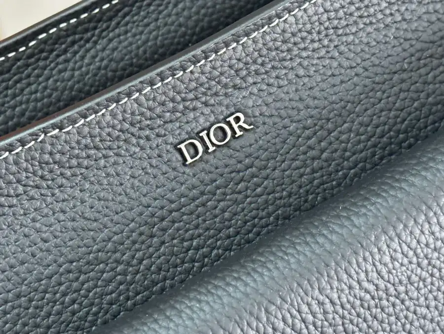 D House Saddle Soft Handbag with Grained Calfskin