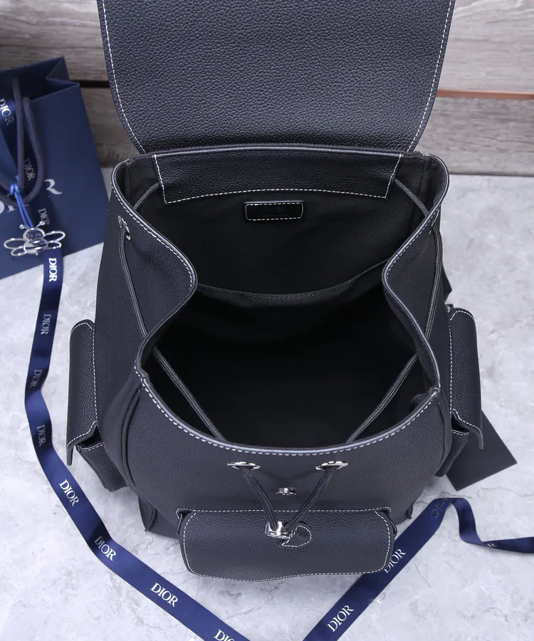 DIOR Saddle Shoulder Bag with Oblique Print and Grained Calfskin Details