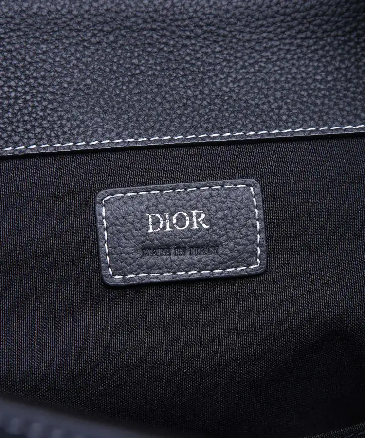 DIOR Saddle Shoulder Bag with Oblique Print and Grained Calfskin Details