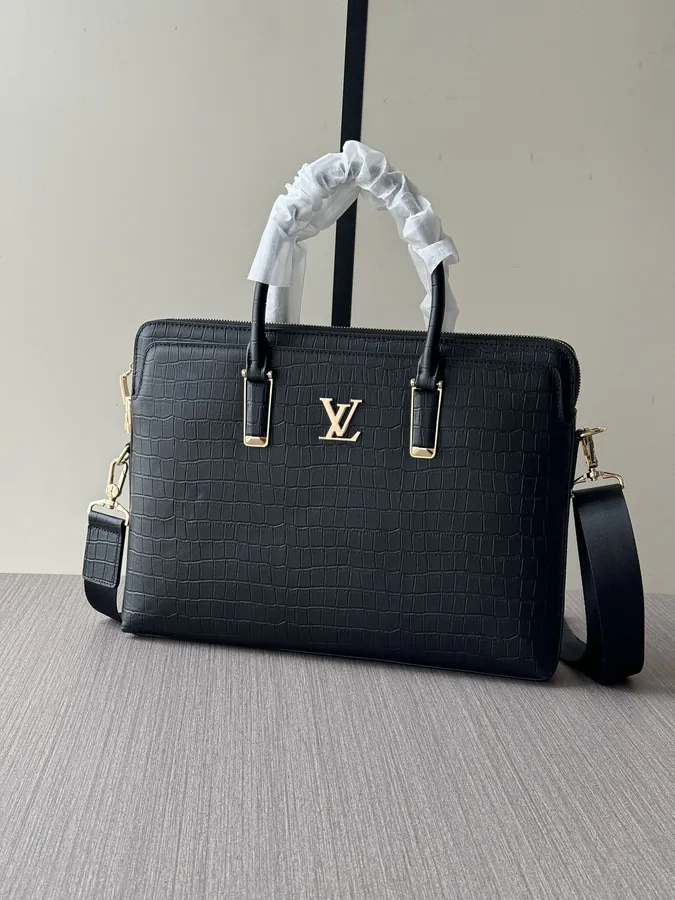 LV Password Lock Briefcase Premium Italian Calfskin