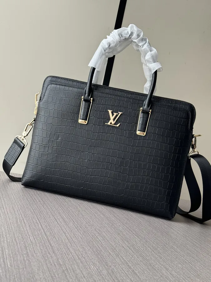 LV Password Lock Briefcase Premium Italian Calfskin