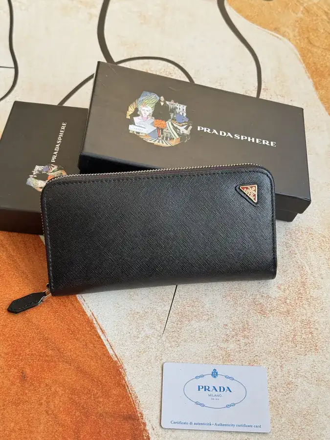 Classic Single Zip Wallet in Blue ZP Development, Italian Cross Grain Calfskin