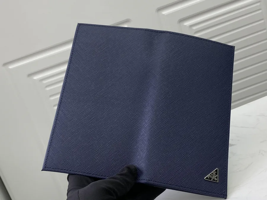 Classic Suit Wallet in Blue ZP Design, Italian Grained Calfskin