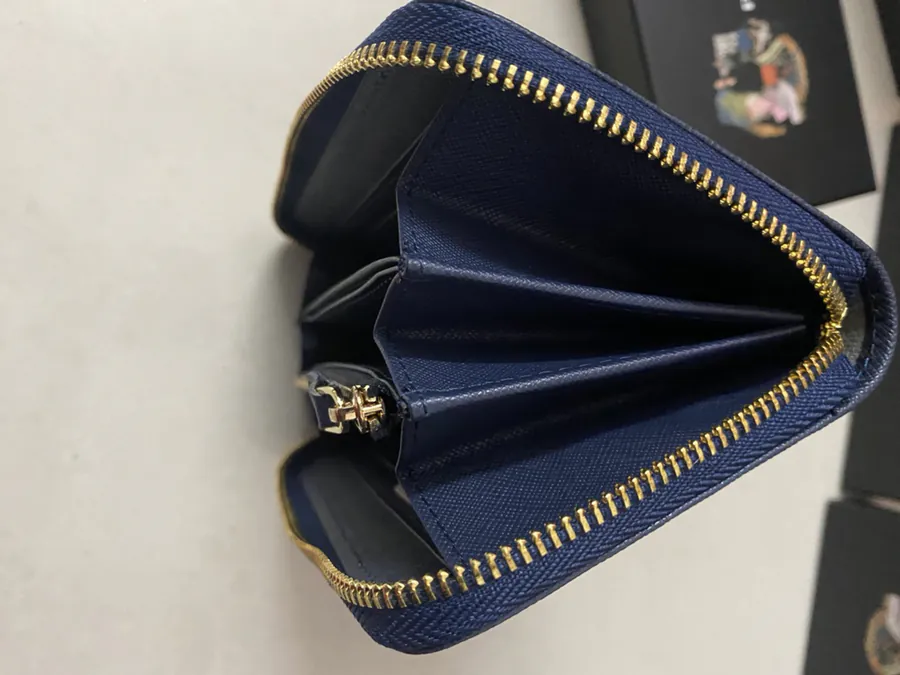 Classic Single Zip Wallet in Blue ZP Development, Italian Cross Grain Calfskin