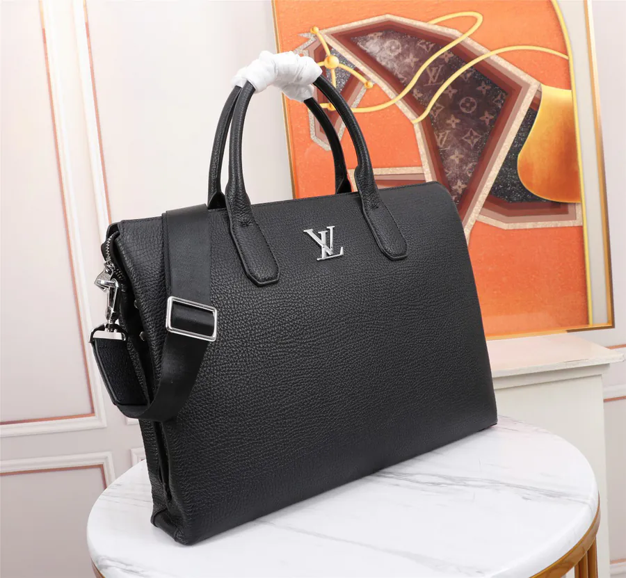 LV 2022 New Collection Briefcase in Grained Calfskin