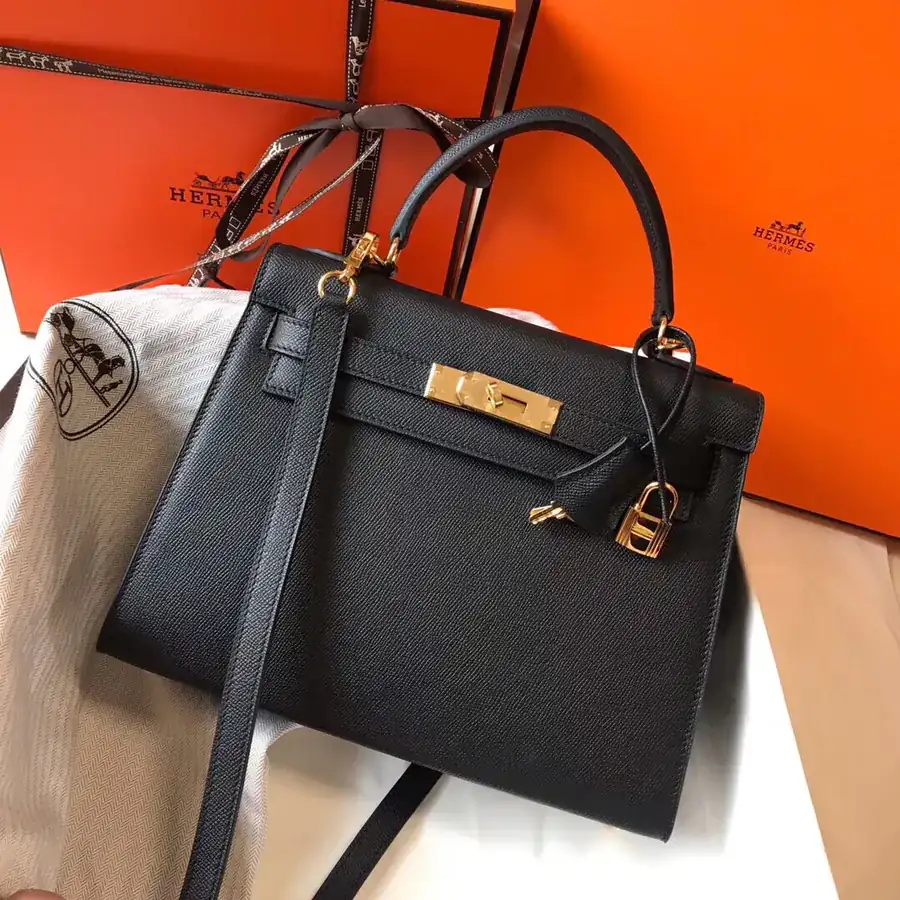Hermes Classic Handbag Grained Calfskin, Versatile Tote & Crossbody