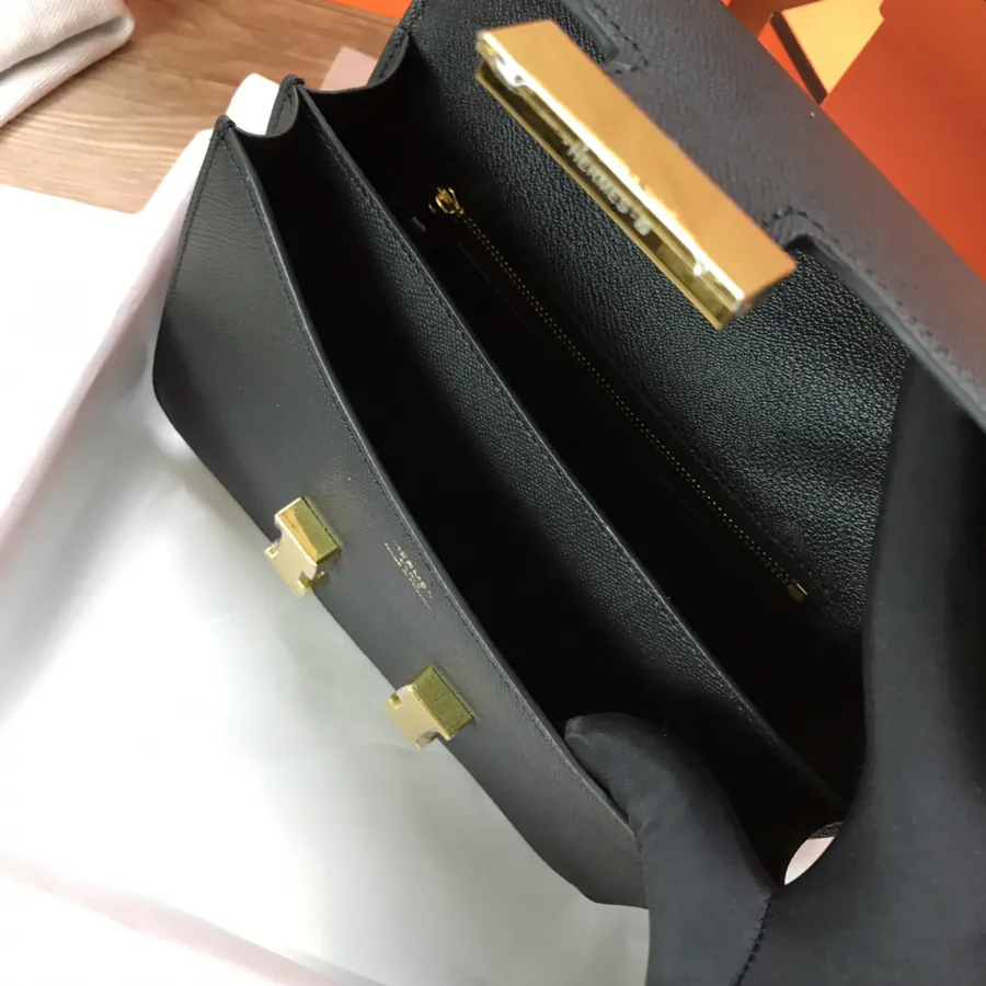 Constance Bucket Bag with Gold and Silver Buckles, 23cm