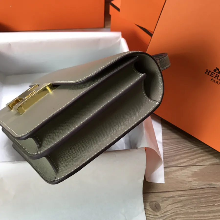 Constance Bucket Bag with Gold and Silver Buckles, 23cm