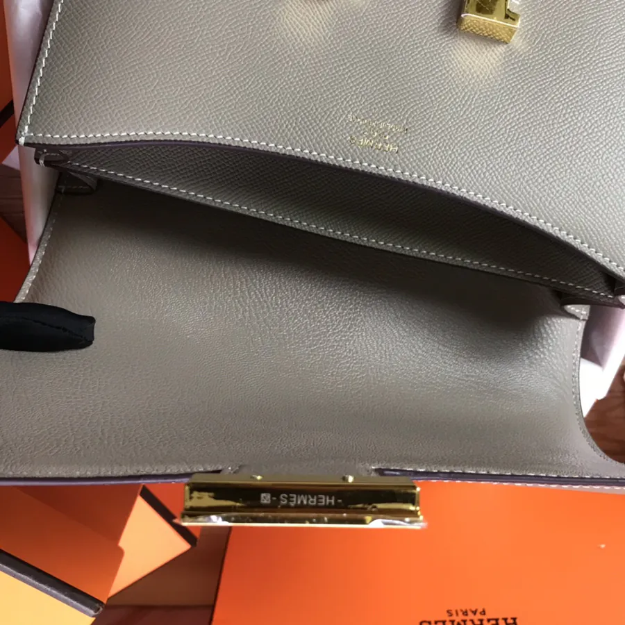 Constance Bucket Bag with Gold and Silver Buckles, 23cm