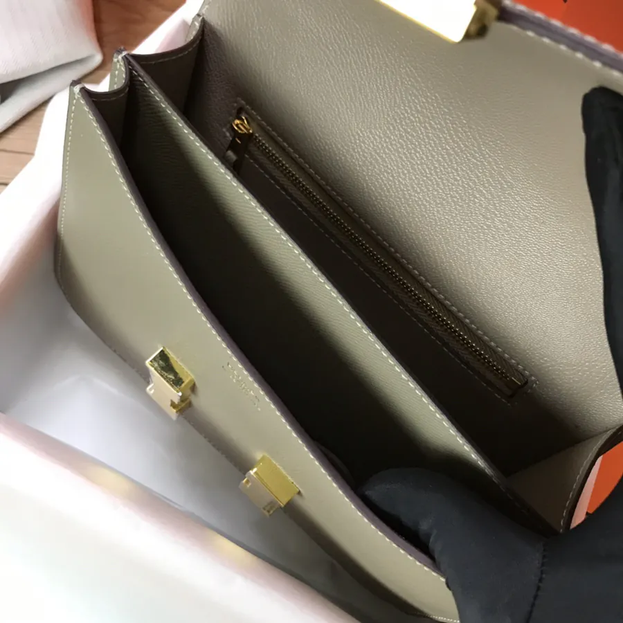 Constance Bucket Bag with Gold and Silver Buckles, 23cm