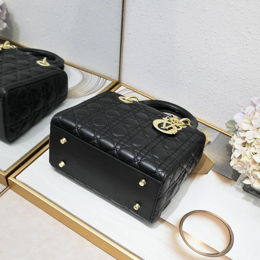 My Lady Bucket Bag in Black Grained Calfskin